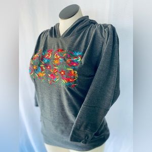 Embroidered pullover hoodie